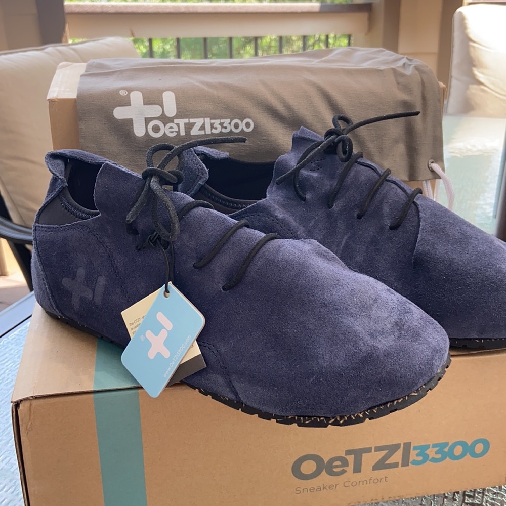 NEW! OTZ / OeTZ 3300 SUPERSLICK Suede Leather Lace-up Shoes 45/12 Mens Navy Blue
